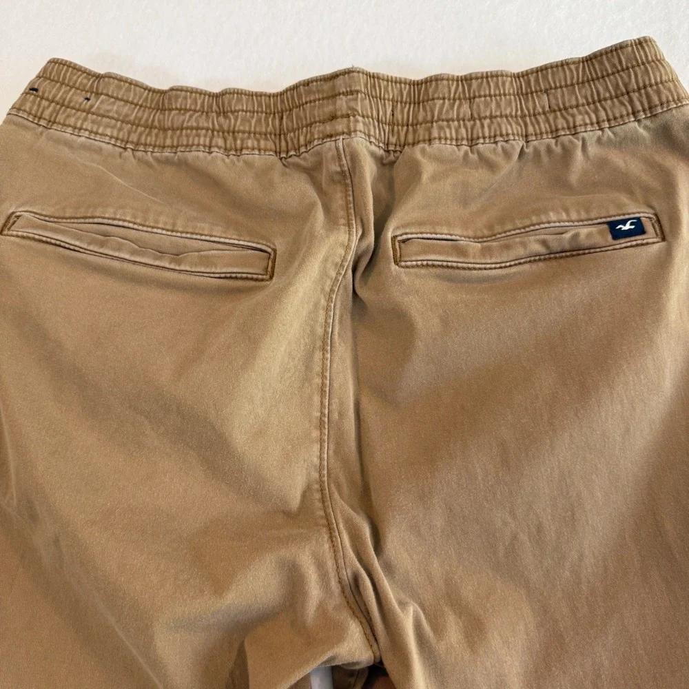 Hollister Skinny Tapered Jogger Elastic Drawstring Mens‎ Medium Brown